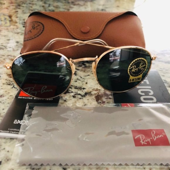 Rayban Sunglasses round metal gold black size 50mm main image 6